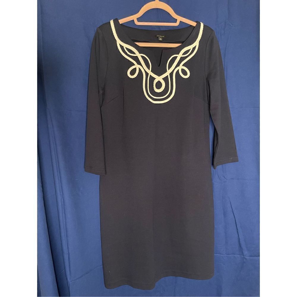 Talbots navy pullover knit dress M